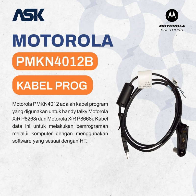 Programming Cable Handy Talky PMKN4012B MOTOROLA / Kabel Program HT PMKN 4012B MOTOROLA
