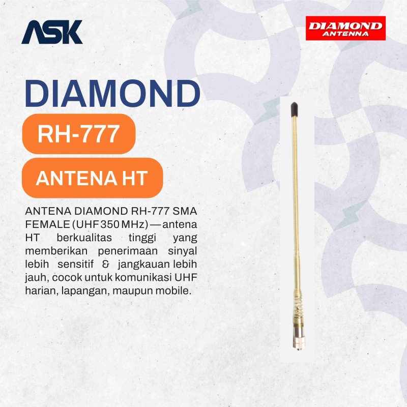 ANTENA DIAMOND RH-777 SMA FEMALE UHF 350MHZ / RH 777 / RH777