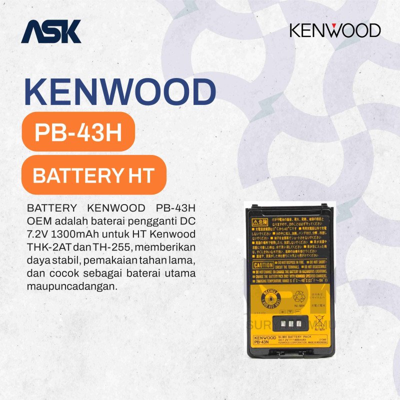 BATERAI HT KENWOOD PB-43N BATTERY HT KENWOOD PB 43N PB43N