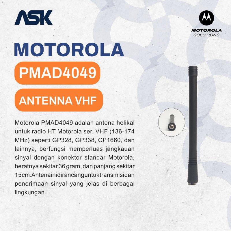 Antenna Handy Talky MOTOROLA PMAD4049 / Antena HT MOTOROLA PMAD 4049