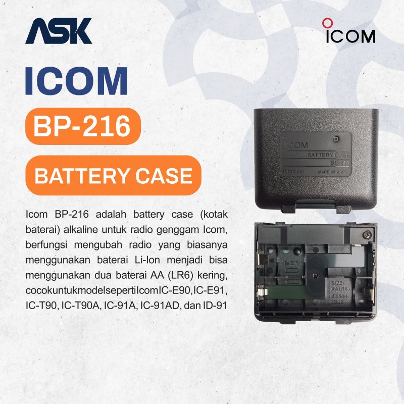 Battery Case Handy Talky BP-216 ICOM / Kotak Baterai HT BP 216 ICOM