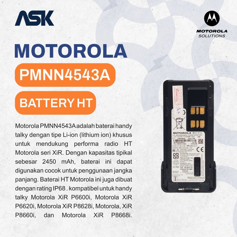 Battery Handy Talky PMNN4543A MOTOROLA / Baterai HT PMNN 4543A