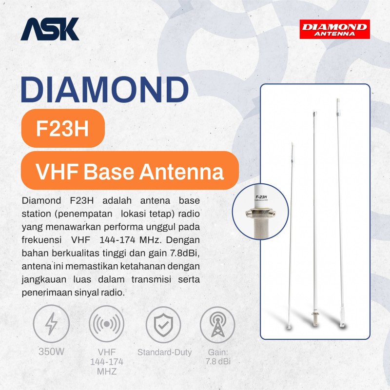 Base Station Antena DIAMOND - F23H | VHF 144-174 MHz
