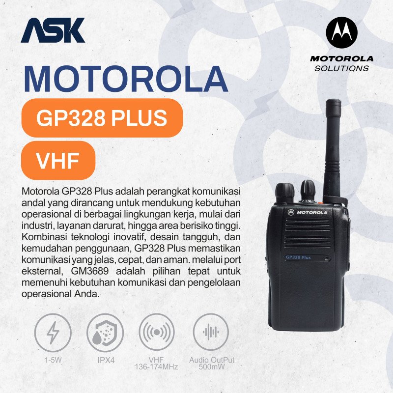 Handy Talky GP328 Plus MOTOROLA / HT GP 328 Plus | VHF 136