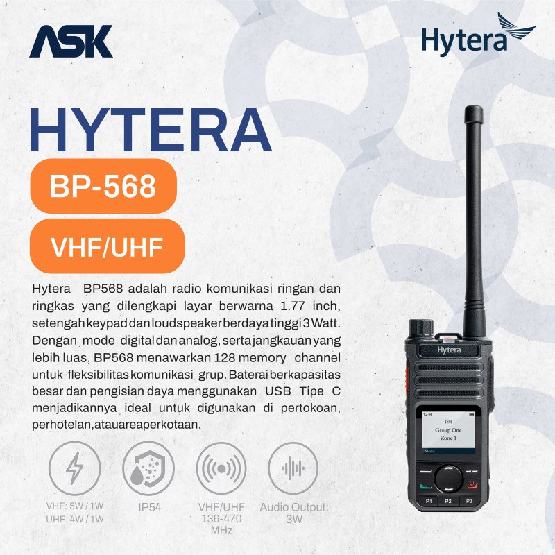 Handy Talky BP568 HYTERA / HT BP 568 HYT