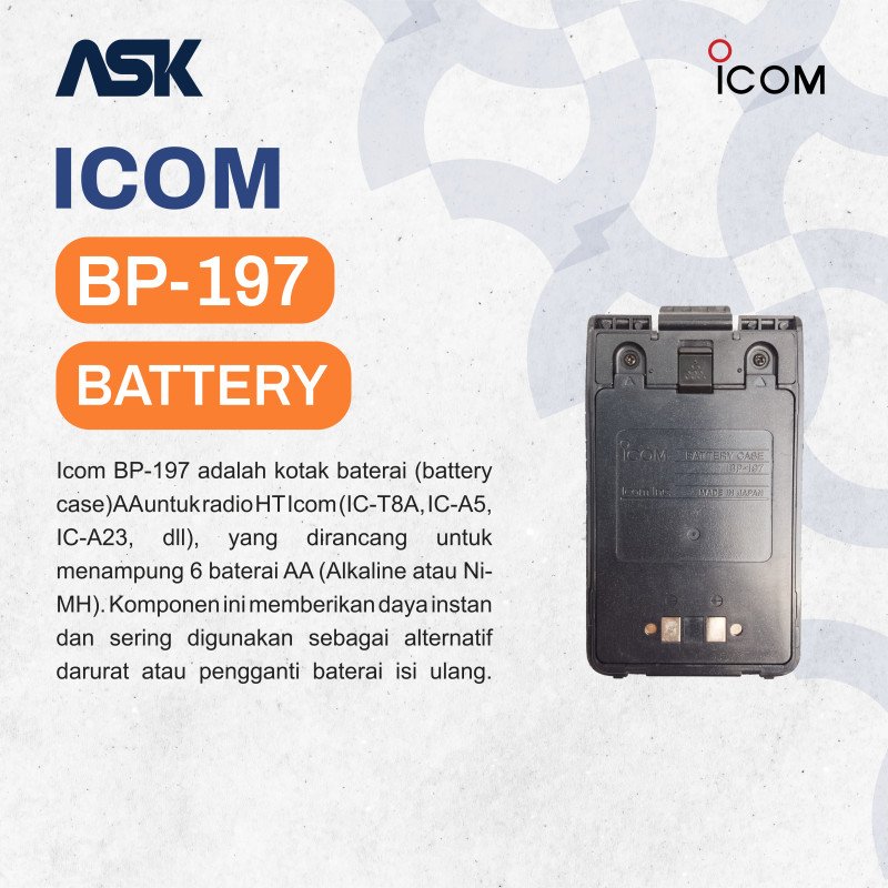 Battery Case Handy Talky BP-197 ICOM / Kotak Baterai HT BP197 ICOM